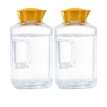 Imagem de 2 Jarra Garrafa De Água Suco Geladeira Tampa Higiênica 1,7l - - Bandei