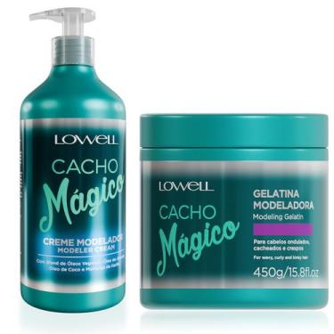 Imagem de Kit Lowell Cacho Magico Gelatina 450g Creme Modelador 500ml