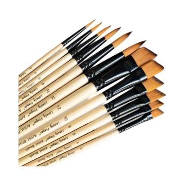 Imagem de Conjunto De 12 Pincéis De Pintura Para Artistas: Redondos, Filbert, An