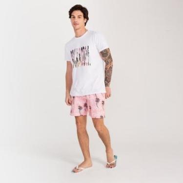 Imagem de Bermuda Estampada Rock e Soda Masculina Elástico Praia Verão-Masculino