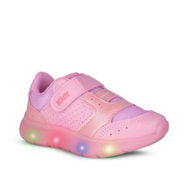 Imagem de Tênis Infantil Menina Kidy Flex Light Rosa com Pisca Pisca Diversão e Conforto