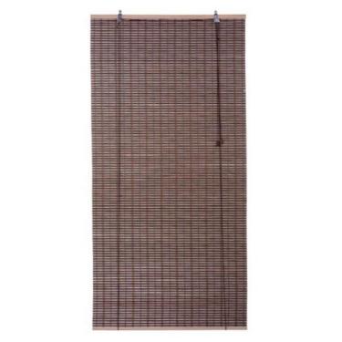 Imagem de Persiana Bambu Rolo Marrom 120 (L) X 220 (A) cm Cortina Madeira Roller