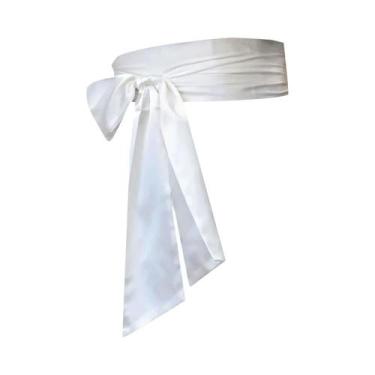 Imagem de Cinto De Cintura Feminino De Cetim De Seda Com Laço, Faixa Larga De Te