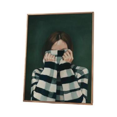 Imagem de Pôster De Arte Abstrata De Mulher Com Flores, Estilo Japandi Minimalis