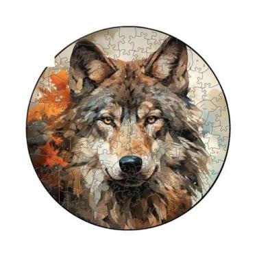 Imagem de Quebra-Cabeça De Animais De Madeira: Gato Branco, Cavalo, Coruja - Bri