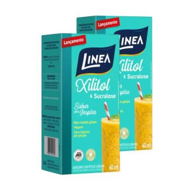 Imagem de Adoçante Líquido Xilitol e Sucralose 60ml Linea - Kit 2 Un