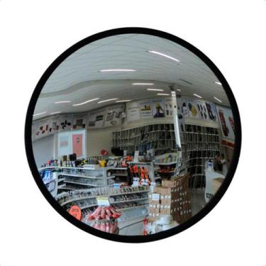 Imagem de Espelho de Garagem Convexo 30cm com Moldura Emborrachada Preta - Casa 