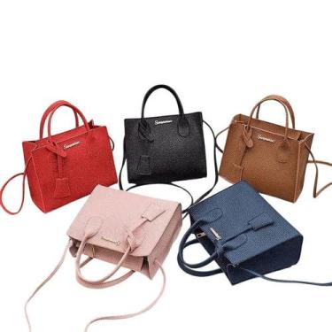 Imagem de Bolsa Feminina Pequena Transversal Ombro E Mão Estruturada Cor:Preto -