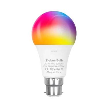 Imagem de Lâmpada LED Inteligente E27 B22 Zigbee 110 220V RGBCW Controle Por Voz