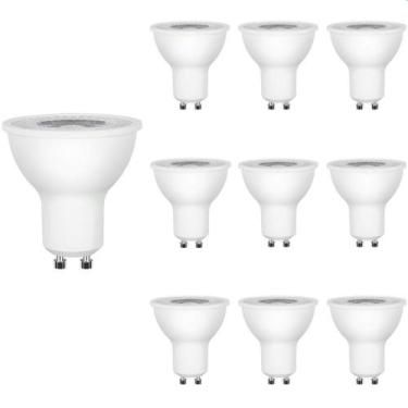 Imagem de 10 Lâmpada Led Stella Dicroica Mr16 Eco 7W Gu10 Bivolt 2700K Luz Amare