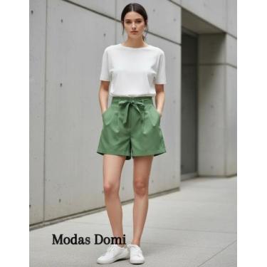 Imagem de Modas Domi- Short Feminino Com Amarração Na Cintura Luis Twill 91112, 