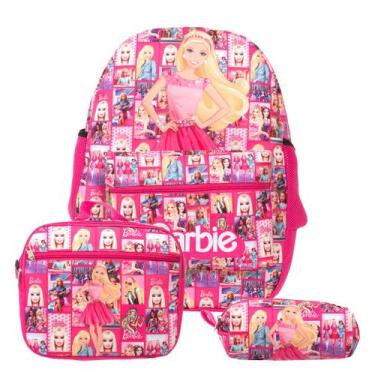 Imagem de Mochila Infantil Feminina Barbie Lancheira Estojo Juvenil - Toys 2U