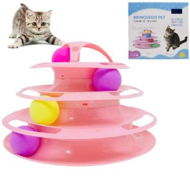 Imagem de Brinquedo Para Gatos Pet Torre de Trilhas 3 Níveis Bolinhas - Chinatow