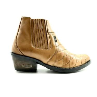 Imagem de Bota Capelli Contry Em Couro Comitiva Escamada 864, 43, Caramelo