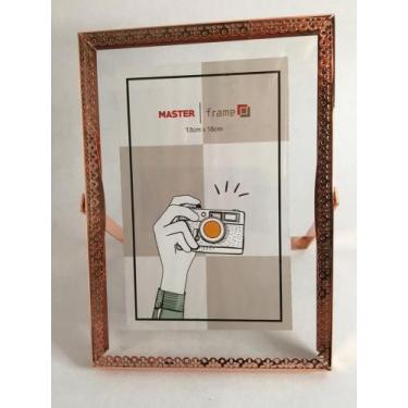 Imagem de Porta Retrato Metal Rosé Moldura Arabesco 13x18cm  - MasterFrame