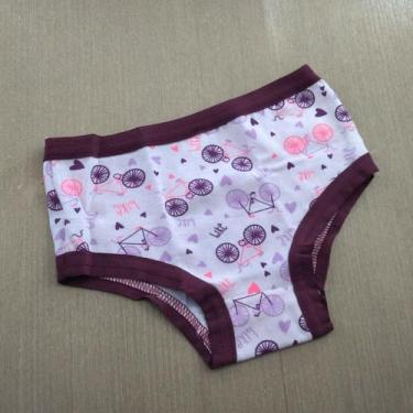 Imagem de Calcinha Infantil Algodão Anti Marcas Cor:Viés Vinho/Estampas Variadas