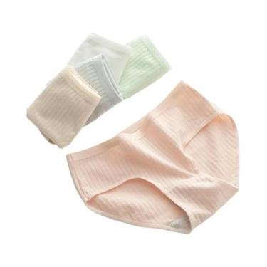 Imagem de Conjunto De Roupas Íntimas Femininas Em Algodão, Cores Sólidas, Respir