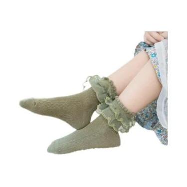 Imagem de Meias De Princesa De Algodão Com Renda Para Meninas, Moda De Outono, C