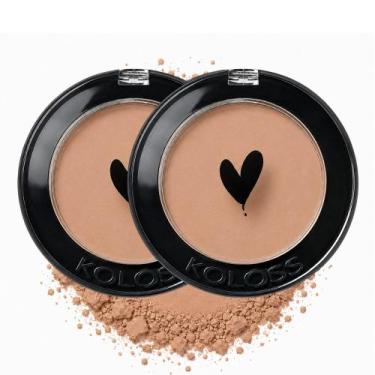Imagem de Kit 2 Pó Compacto Facial com Espelho Cor 04 Koloss Makeup Maquiagem 9,