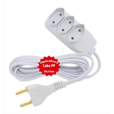 Imagem de Extensão Elétrica Pp 2x0,75mm 10 Metros Branco Lider Plus