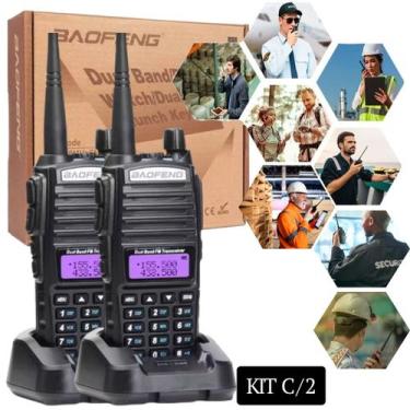 Imagem de Rádio Comunicador Baofeng UV82 Dual Band VHF UHF 128 Canais Bateria Re