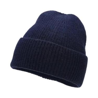 Imagem de Gorro Unissex Quente De Malha Elástica Em Cor Sólida Para Uso Diário N