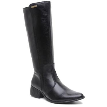 Imagem de Bota Feminina Preta Montaria Cano longo em Couro 02602 - Miuzzi, 36