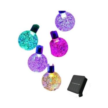 Imagem de 100 Luzes De Cordão LED Solares Para Exterior, Impermeáveis, 12M, Deco