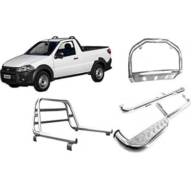 Imagem de KIT QUEBRA MATO+ESTRIBO+SANTO ANTONIO STRADA 14/2020 CROMADO