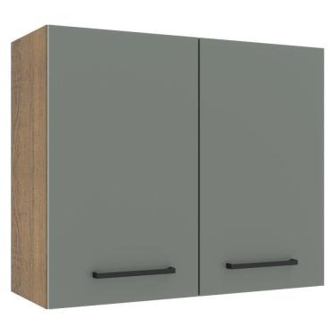 Imagem de Armário Aéreo Madesa Agata 80 Cm 2 Portas Cinza