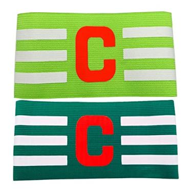 Imagem de Faixa de Capitão Braçadeira de Futebol Pack 2 Unidades Várias Cores Pronta Entrega (Verde e Verde Limão)