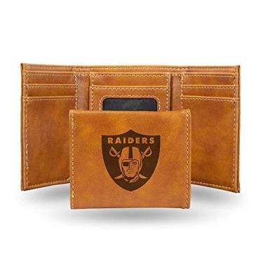Imagem de Carteira NFL Rico Industries gravada a laser com três dobras, Oakland Raiders, 8,25 x 10,16 cm