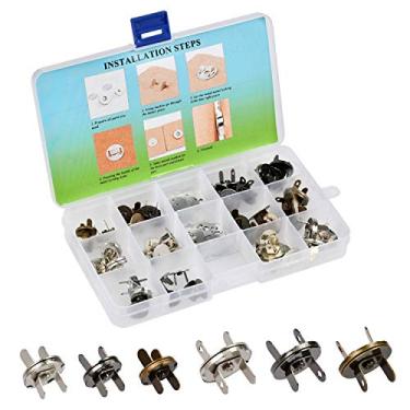 Imagem de Timesetl Conjunto de 30 fechos magnéticos de 14 mm para bolsas fecho magnético com caixa de armazenamento para costura, artesanato, bolsas, roupas, couro - 3 cores