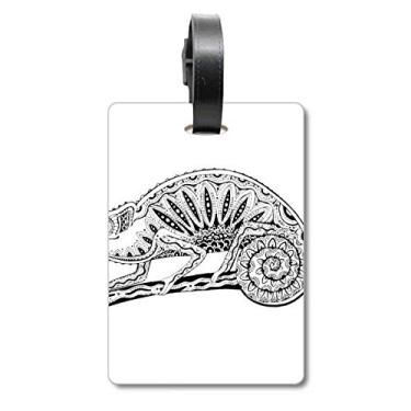 Imagem de Long Tail Lizard Animal Retrato Sketch Mala Etiqueta Bagagem Cartão Pendurado Etiqueta Scutcheon Etiqueta, Multicolorido.