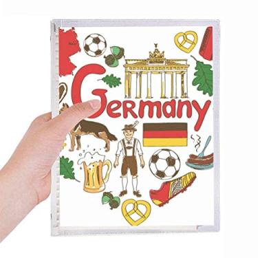 Imagem de Caderno de papelaria com bandeira nacional de folhas soltas recarregáveis com coração de amor da Alemanha