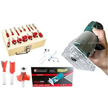 Imagem de Kit Tupia Manual Laminadora + Conjunto de Fresas 6mm 220v