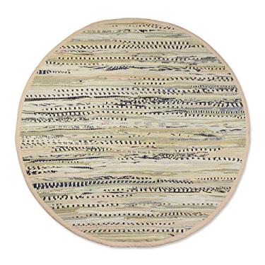 Imagem de DII Chindi Home Collection Tapete de pano multicolorido tecido à mão, 91,44 cm redondo, cinza