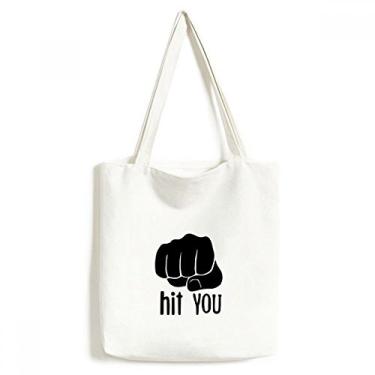 Imagem de Destaque de punho personalizado gesto sacola de lona bolsa de compras casual bolsa de mão