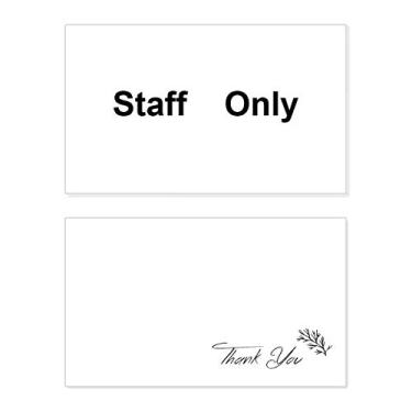 Imagem de Staff Only Black Symbol Pattern Thank You Card Birthday Paper Greeting Wedding Repreciation