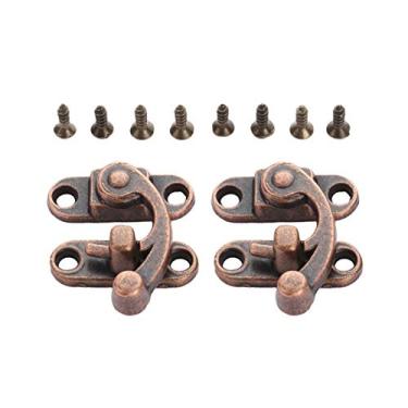 Imagem de 2pcs 29 * 33mm Antique Ferro Ferro Latch Hasp Buckle Chifre Catch Clasp Bloqueio de Gancho para Mini Jewelry Box para hardware de móveis YYDFPIIA (Color : B)