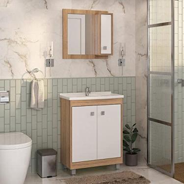 Imagem de Conjunto de Banheiro 60cm C00d625 Essenza Ozini Castanho Argel/branco