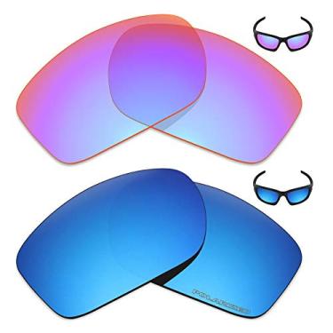 Imagem de Mryok+ 2 pares de lentes polarizadas de substituição para óculos de sol Oakley Valve New 2014 – Rosa cobalto/azul gelo