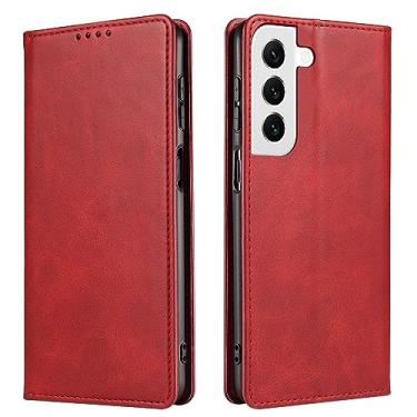 Imagem de Capa de telefone carteira flip de couro com fecho magnético à prova de choque durável suporte de cartão Deluxe PU capa para Samsung Galaxy S10 S9 S8 Plus Lite S7 S6 Edge S5 S10E vermelho