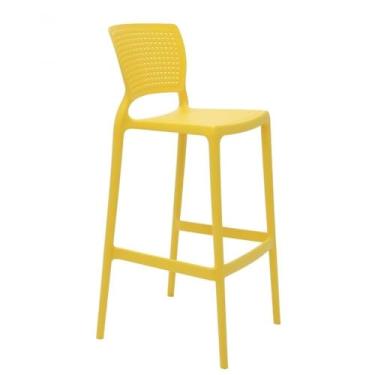 Imagem de Cadeira Tramontina Safira Summa Alta Bar em Polipropileno e Fibra de Vidro Amarelo