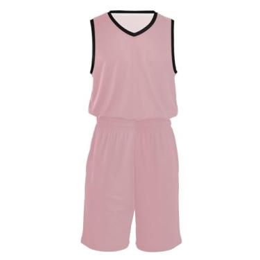 Imagem de CHIFIGNO Camiseta de basquete azul verde, camiseta de basquete adulto, vestido de jérsei de basquete PPS-3GG, Dégradé rosa, P