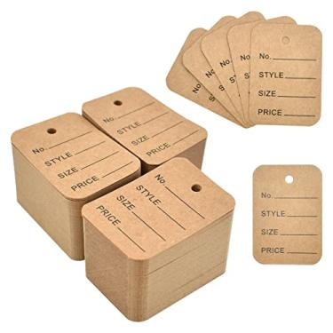 Imagem de Renashed 1000 etiquetas de preço etiquetas de marcação de mercadorias etiquetas de preço de roupas etiquetas de roupas etiquetas de cupons de preço perfurado (marrom)