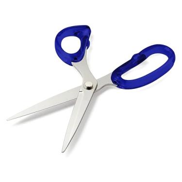 Imagem de OfficeGoods Tesoura de acrílico e aço inoxidável de 22,86 cm – Design moderno para a casa elegante, escritório ou escola – perfeita para artes e artesanato, álbuns, tecido e costura – azul com metal prateado