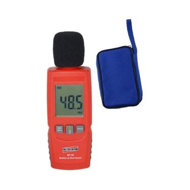 Imagem de Kit Decibelímetro Digital Sonoro 30 A 130db Máx Mín Microfone Alarme Dec-350 Portátil Instrutherm Estojo Certificado
