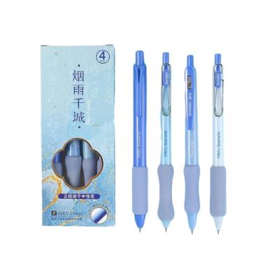 Imagem de Joucien 4 peças/caixa - Caneta neutra com bainha de esponja de 0,5 mm, cabeça ST, prensa de secagem rápida, caneta neutra - azul - pacote com 4