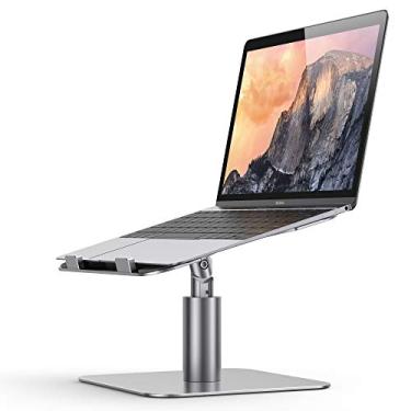 Imagem de YoFeW Suporte de laptop ajustável para MacBook de mesa, Air/Pro/Dell/HP e Lenovo, suporte de computador com rotação de 360° com rotação de 360°, suporte de computador ajustável em altura de vários
